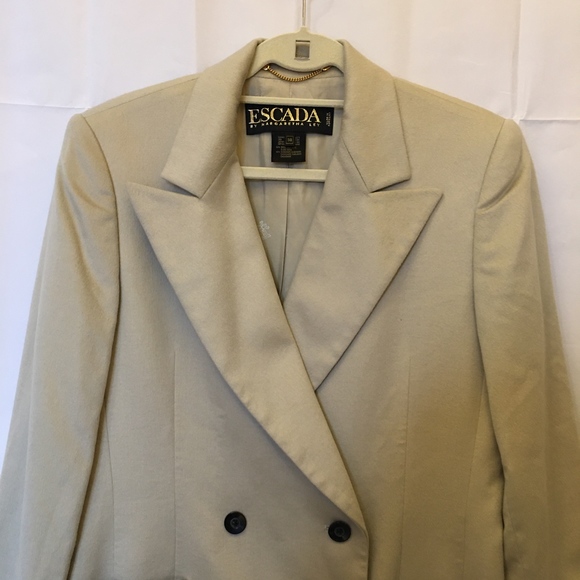 Escada Beige Cashmere Blend Blazer 8 M - Picture 3 of 7